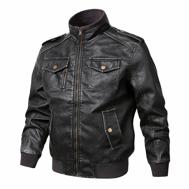 Leather jacket men motorcycle multi pocket zipper leather coat pu faux suede jacket male jaqueta couro motor montu Size 4XL 5XL
Leather jacket men motorcycle multi pocket zipper leather coat pu faux suede jacket male jaqueta couro motor montu Size 4XL 5XL