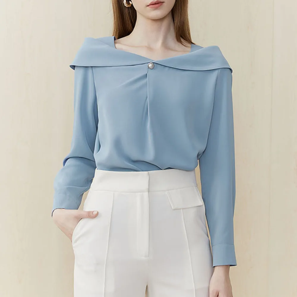 New Women Minimalism Fashion Blouse Pullover Long Sleeve Solid Color Loose Spring Autumn Elegant Ladies Blouse
New Women Minimalism Fashion Blouse Pullover Long Sleeve Solid Color Loose Spring Autumn Elegant Ladies Blouse