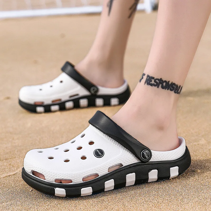 2021 Summer Two-wear Slippers Men's Slippers Fashion Outer Wear Sandals and Slippers Beach Shoes Couples Korean Men's Hole Shoes 
2021 Summer Two-wear Slippers Men's Slippers Fashion Outer Wear Sandals and Slippers Beach Shoes Couples Korean Men's Hole Shoes