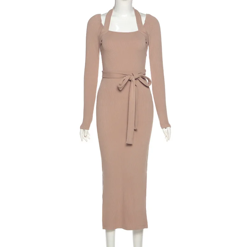 2020 Autumn Fashion New Long-sleeved U-neck Straps Slim Hem Open Fork Dress Girl
2020 Autumn Fashion New Long-sleeved U-neck Straps Slim Hem Open Fork Dress Girl