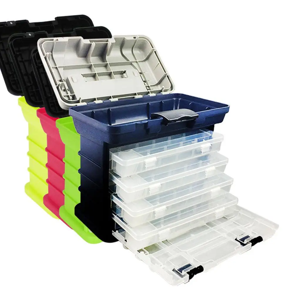Portable 4 Layers Fishing Tackle Box Plastic Large Capacity Fishing Tool Box Case Storage Box Fishing Lures Tools Accessories
Portable 4 Layers Fishing Tackle Box Plastic Large Capacity Fishing Tool Box Case Storage Box Fishing Lures Tools Accessories