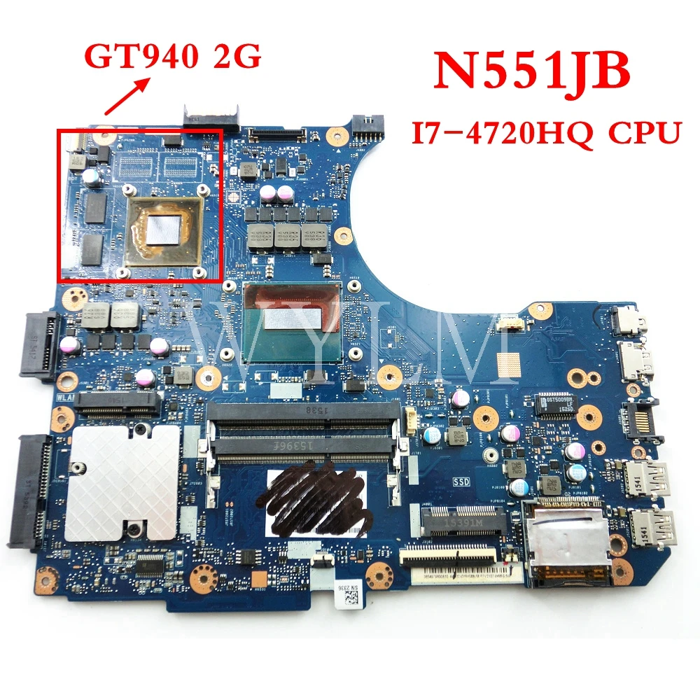 Материнская плата N551JB I7-4720HQ, процессор GT940/2G Материнская плата ASUS N551JB JW N551JK JX N551J G551J, материнская плата ноутбука 90NB0B70-R00080
Материнская плата N551JB I7-4720HQ, процессор GT940/2G Материнская плата ASUS N551JB JW N551JK JX N551J G551J, материнская плата ноутбука 90NB0B70-R00080