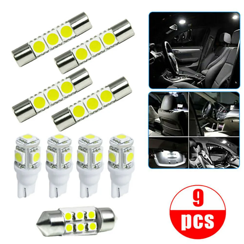 9pcs/Set White LED Interior Lights Package Kit License Plate Light Map Dome Lamp 6000K Bright White Interior Light
9pcs/Set White LED Interior Lights Package Kit License Plate Light Map Dome Lamp 6000K Bright White Interior Light