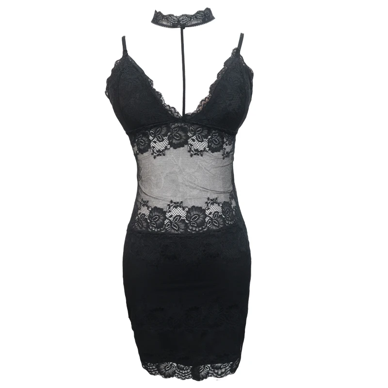 Nightclub Sexy Dress Low-Cut Sling Temperament Lace Seduction Perspective Tight Halter Hip Skirt Women's Night Show Clothing
Nightclub Sexy Dress Low-Cut Sling Temperament Lace Seduction Perspective Tight Halter Hip Skirt Women's Night Show Clothing