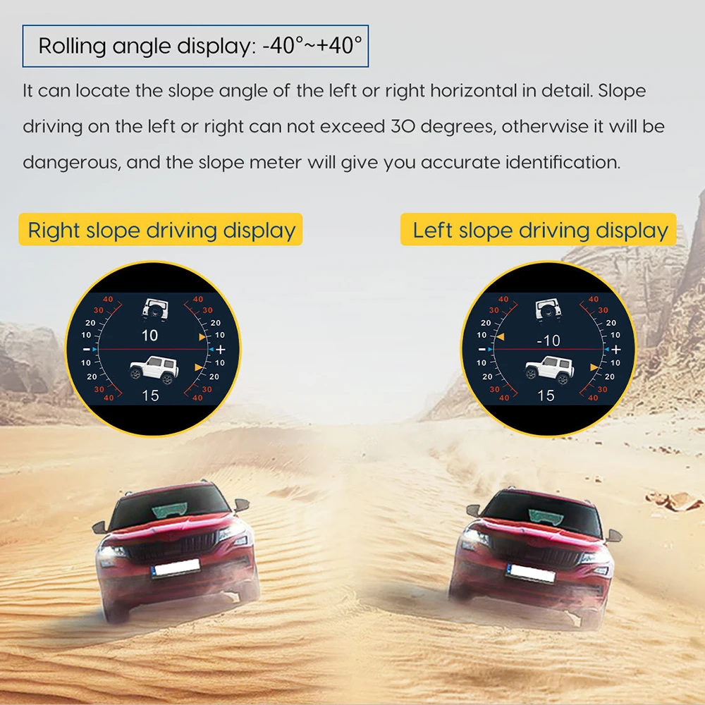 4x4 Car Inclinometer Altitude Off-road Device High Precision Compass Provide Slope Angle Speed Device Smart GPS Slope Meter
4x4 Car Inclinometer Altitude Off-road Device High Precision Compass Provide Slope Angle Speed Device Smart GPS Slope Meter