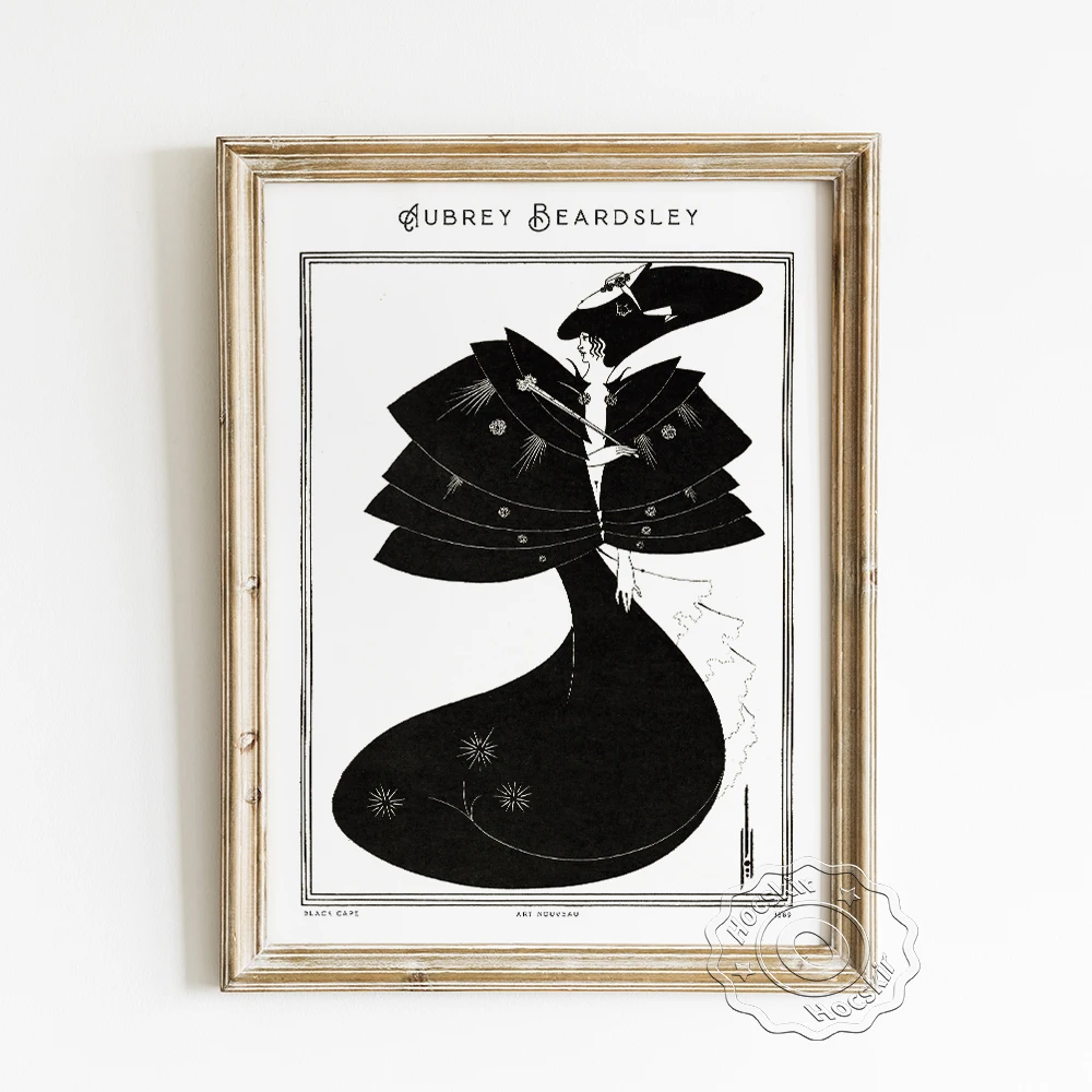 Aubrey Beardsley Exhibition Art Nouveau Museum Poster, The Black Cape Wall Picture, Stylish Elegant Home Decorative Painting
Aubrey Beardsley Exhibition Art Nouveau Museum Poster, The Black Cape Wall Picture, Stylish Elegant Home Decorative Painting