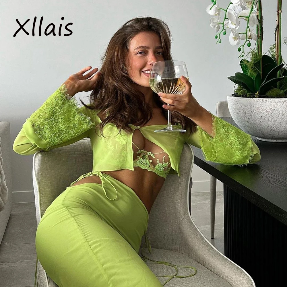 XLLAIS Женский комплект из двух предметов с длинным рукавом пикантное кружевное пальто и платье макси Элегантный вечерний костюм для ночного ... 
XLLAIS Женский комплект из двух предметов с длинным рукавом пикантное кружевное пальто и платье макси Элегантный вечерний костюм для ночного ...