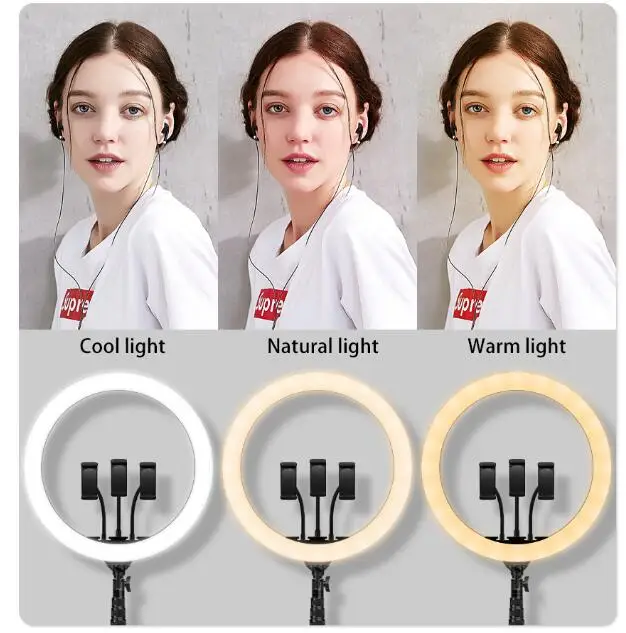 12 inch USB RGB Ring Light with 3 phone holder Selfie Ring Light with Stand RGB 26 colors video light For Youtube Tik Tok
12 inch USB RGB Ring Light with 3 phone holder Selfie Ring Light with Stand RGB 26 colors video light For Youtube Tik Tok