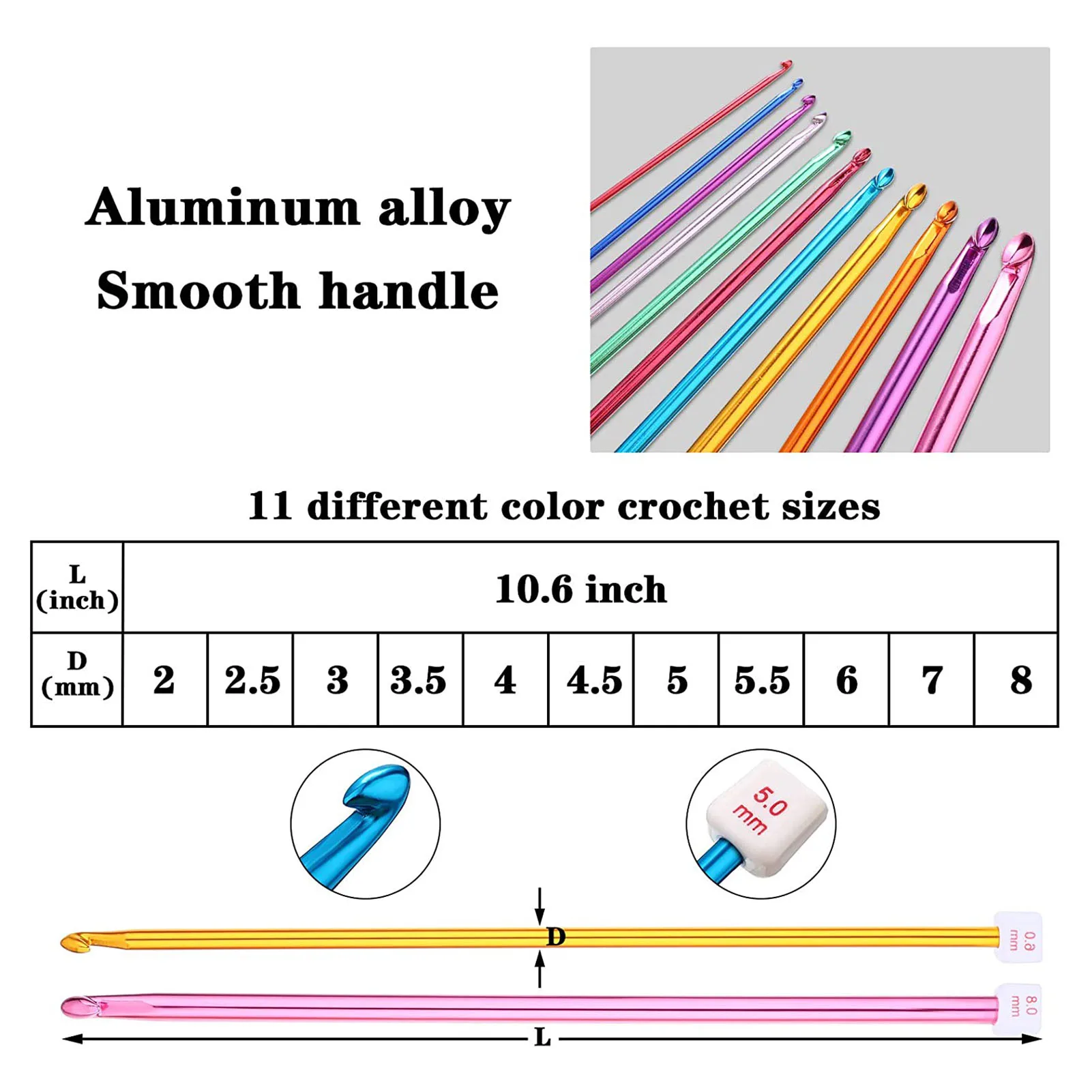 23PCS Crochet Hook Set 3-10mm Bamboo Knitting Needles With Beads 2-8mm Various Color Aluminum Crochet Hook Set
23PCS Crochet Hook Set 3-10mm Bamboo Knitting Needles With Beads 2-8mm Various Color Aluminum Crochet Hook Set