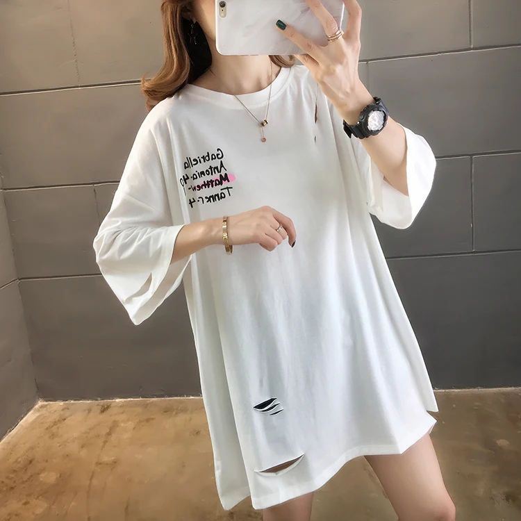 Large Size Hole Tshirts Women 2021 Spring Summer Graphic T Shirt Oversized Harajuku Short Sleeve Vintage Loose Hip Hop Tops
Large Size Hole Tshirts Women 2021 Spring Summer Graphic T Shirt Oversized Harajuku Short Sleeve Vintage Loose Hip Hop Tops