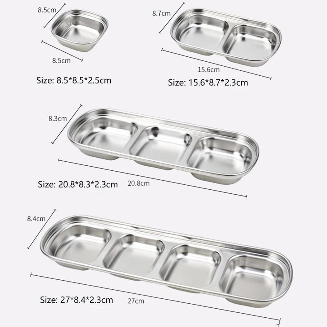 1Pcs 1/2/3/4-Grid Korean Samgyupsal Saucer Stainless Steel Sauce Dish Seasoning Salt Vinegar Sugar Dish Dipping Bowl Tableware
1Pcs 1/2/3/4-Grid Korean Samgyupsal Saucer Stainless Steel Sauce Dish Seasoning Salt Vinegar Sugar Dish Dipping Bowl Tableware