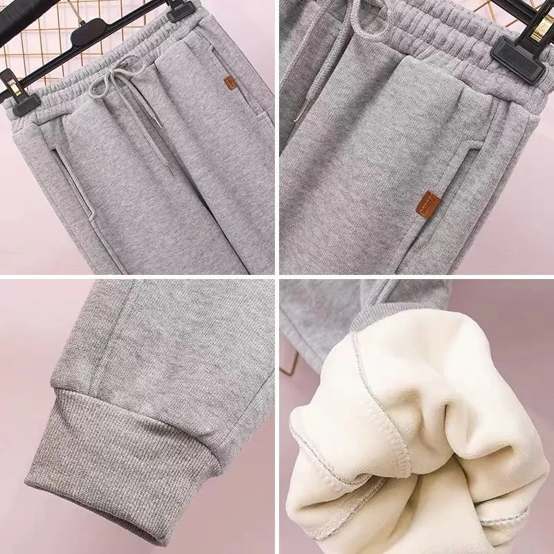 2021 Winter Fleece Casual Sweatpants Women Korean Fashion Loose Drawstring Harem Pants Student Outdoor Warm Thick Cotton Pants
2021 Winter Fleece Casual Sweatpants Women Korean Fashion Loose Drawstring Harem Pants Student Outdoor Warm Thick Cotton Pants