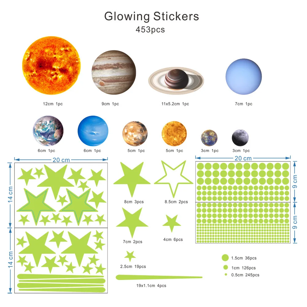 Tofok Luminous Stars Dots Solar System Meteor DIY Fluorescent Wall Sticker Bedroom Ceiling Glow In The Dark Wallpaper Home Decor
Tofok Luminous Stars Dots Solar System Meteor DIY Fluorescent Wall Sticker Bedroom Ceiling Glow In The Dark Wallpaper Home Decor