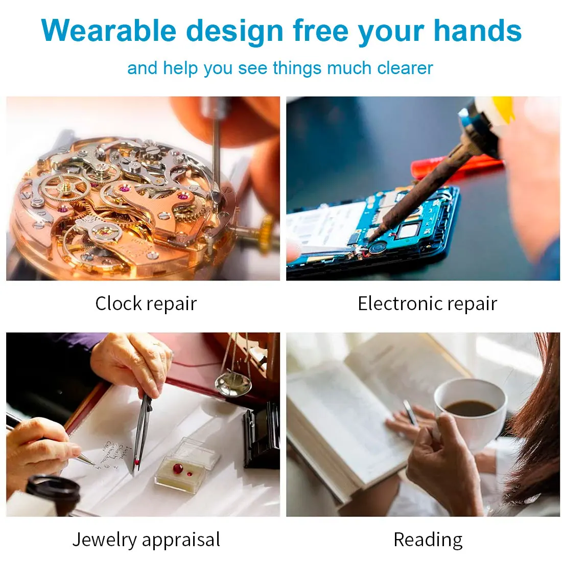 USB Magnifying Glasses LED Lights Head Loupe Jeweler Headband Magnifier Eye Glasses Optical Glass Tool Repair Reading Magnifier
USB Magnifying Glasses LED Lights Head Loupe Jeweler Headband Magnifier Eye Glasses Optical Glass Tool Repair Reading Magnifier