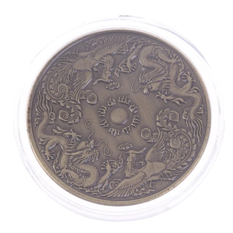 Dragon and Phoenix Chengxiang Commemorative Coin Zodiac Dragon and Phoenix Animal Coin Metal Badge Gift Art Collection
Dragon and Phoenix Chengxiang Commemorative Coin Zodiac Dragon and Phoenix Animal Coin Metal Badge Gift Art Collection
