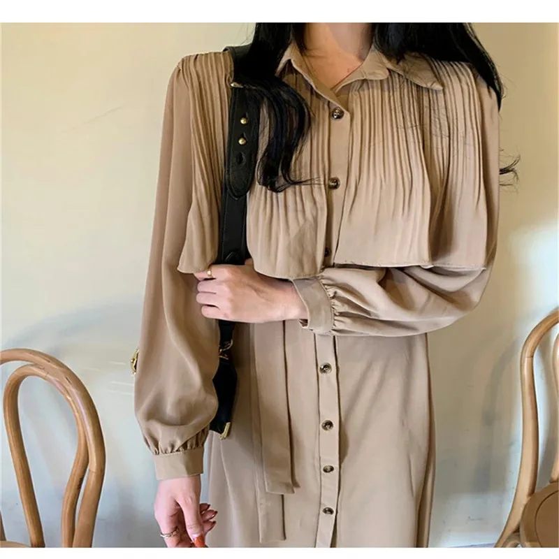 Chic Fashion Korean Style Hot Autumn Dress for Ladies Elegant Solid All-match Elegant Long Dress Women Blocking Straight Dress
Chic Fashion Korean Style Hot Autumn Dress for Ladies Elegant Solid All-match Elegant Long Dress Women Blocking Straight Dress