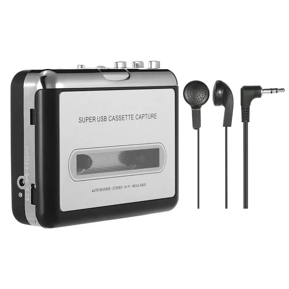 Portable Cassette Player Tape Captures Recorder via USB Compatible with laptops and PC convert tape cas | Электроника