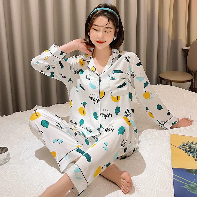 Женская пижама из вискозы, пижамный комплект, женская пижама, Женский костюм с длинным рукавом, домашняя одежда, можно носить на улице, летни... 
Женская пижама из вискозы, пижамный комплект, женская пижама, Женский костюм с длинным рукавом, домашняя одежда, можно носить на улице, летни...