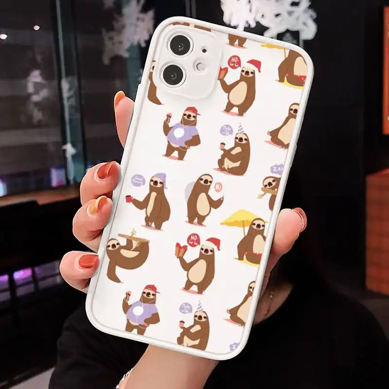 Cute animal yoga sloth Phone Case For iPhone 12 11 Mini Pro XR XS Max 7 8 Plus X Matte transparent White Cover
Cute animal yoga sloth Phone Case For iPhone 12 11 Mini Pro XR XS Max 7 8 Plus X Matte transparent White Cover