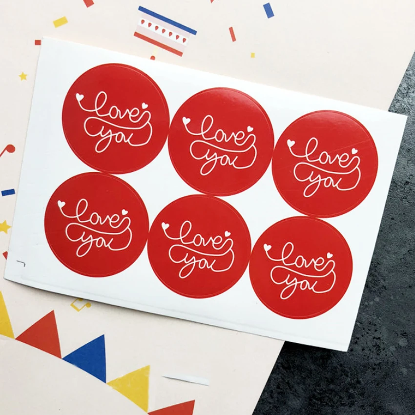 60pcs/lot Decorative Paper Seal Sticker For Handmade Products Red Love You Round Seal Sticker
60pcs/lot Decorative Paper Seal Sticker For Handmade Products Red Love You Round Seal Sticker