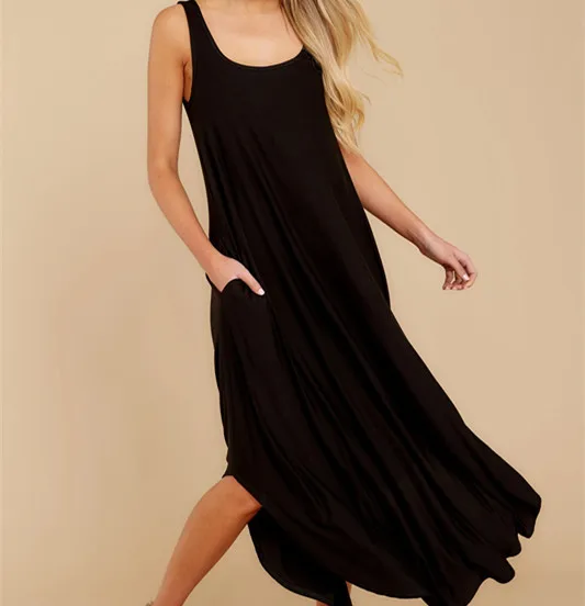 Mandylandy Dress Summer Fashion O-Neck Spaghetti Strap Irregular Slit Dress Women's Casual Solid Color Loose Dress
Mandylandy Dress Summer Fashion O-Neck Spaghetti Strap Irregular Slit Dress Women's Casual Solid Color Loose Dress