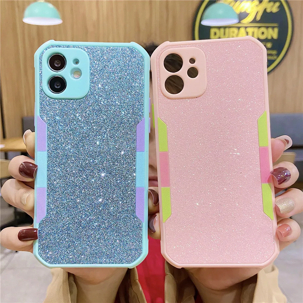 New 2021 Cute Glitter Bling Phone Case for iPhone 11 12 Pro Max XR X XS SE 2020 6 7 8 Plus Cover Hit Color Shockproof Back Coque
New 2021 Cute Glitter Bling Phone Case for iPhone 11 12 Pro Max XR X XS SE 2020 6 7 8 Plus Cover Hit Color Shockproof Back Coque