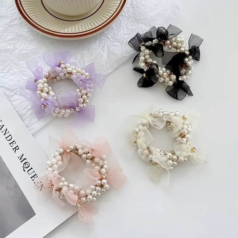 New Women Elegant Lace Bow Pearl Scrunchie Rubber Bands Girls Sweet Ponytail Elastic Hair Band Headband Fashion Hair Accessories
New Women Elegant Lace Bow Pearl Scrunchie Rubber Bands Girls Sweet Ponytail Elastic Hair Band Headband Fashion Hair Accessories