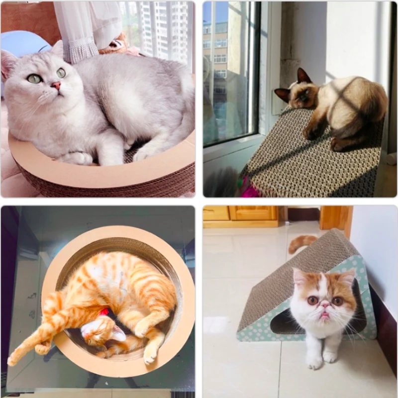 

Fun Cat Toys Scratch Board S-Shaped Corrugated Paper With Catnip Cats Claw Grinding Accessories Cama Para Gato Mascotas Katten