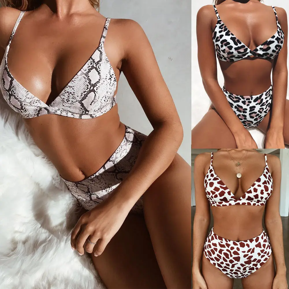 Women Sexy Snake Printed High Waist Bikini Set Push Up Padded Bra Swimwear Womens Swimsuit Buquini Swimming Bathing Suit
Women Sexy Snake Printed High Waist Bikini Set Push Up Padded Bra Swimwear Womens Swimsuit Buquini Swimming Bathing Suit