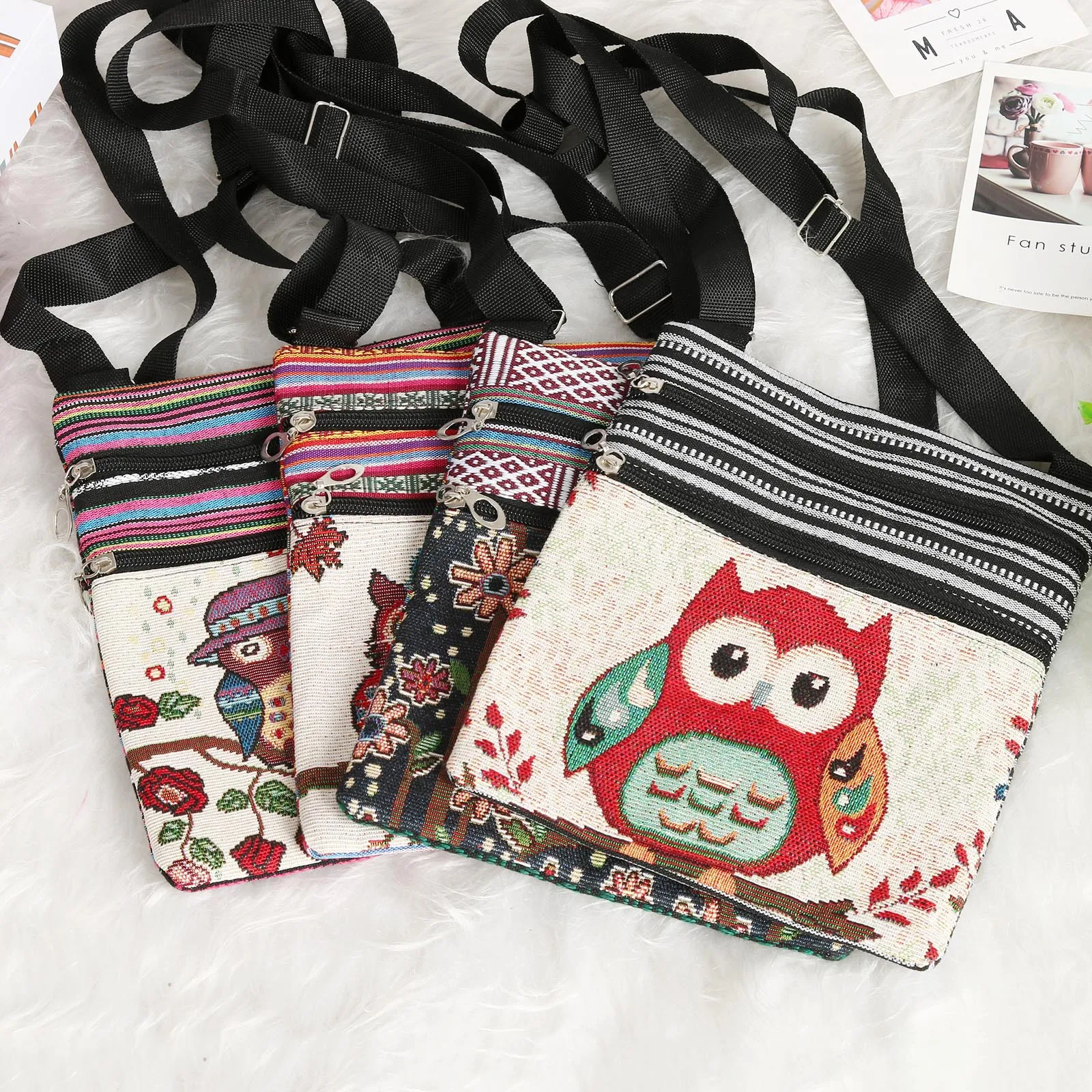 Ethnic Style Double Zipper Owl Shoulder Cross Bag For Women 2021 Handbags Female Canvas Cute Messenger Crossbody Bag Women Bags
Ethnic Style Double Zipper Owl Shoulder Cross Bag For Women 2021 Handbags Female Canvas Cute Messenger Crossbody Bag Women Bags