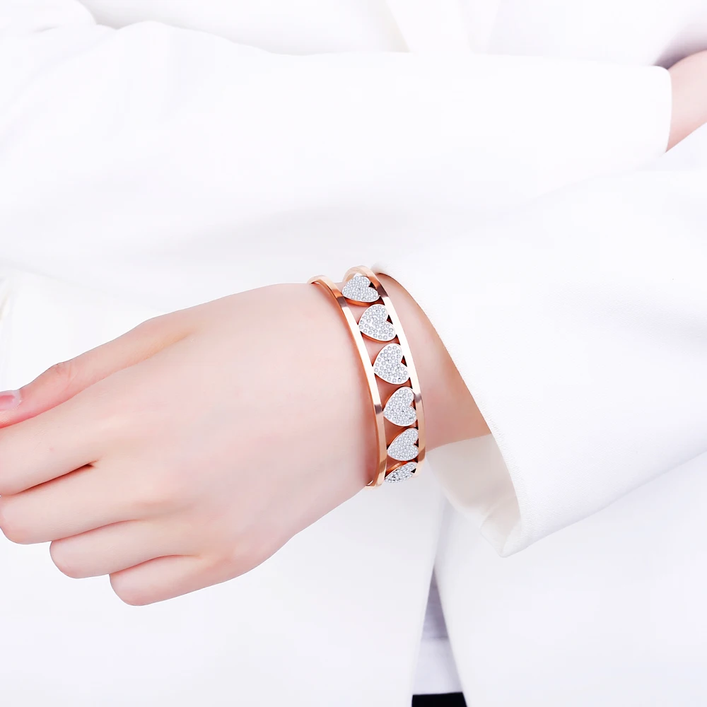Trendy Love Heart Cuff Bracelet For Woman Colorful Crystal Stainless Steel Bracelets&Bangles Wedding Jewelry Party Gifts 2020
Trendy Love Heart Cuff Bracelet For Woman Colorful Crystal Stainless Steel Bracelets&Bangles Wedding Jewelry Party Gifts 2020