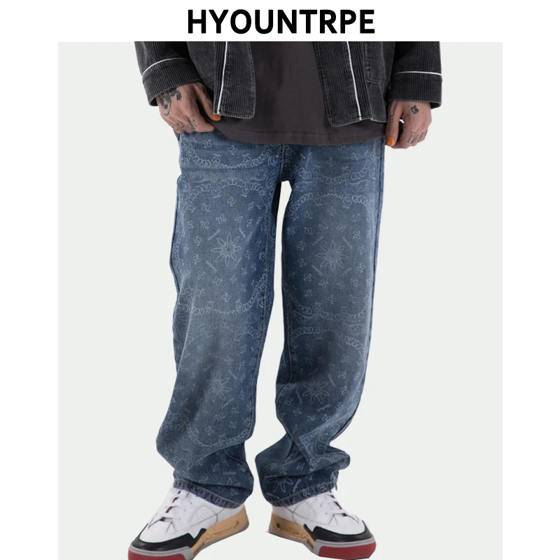 Mens Fashion Paisley Printed Denim Jeans High Street Casual Loose Straight Zipper Joggers Hip Hop Streetwear Pants Baggy Jeans
Mens Fashion Paisley Printed Denim Jeans High Street Casual Loose Straight Zipper Joggers Hip Hop Streetwear Pants Baggy Jeans