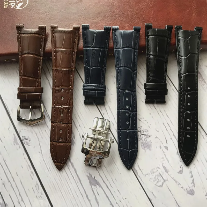 Ремешок кожаный с пряжкой для часов черный коричневый синий браслет Patek Philips Nautilus