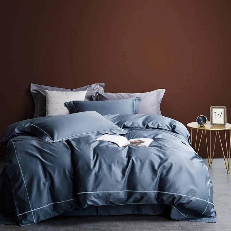 Long Staple Cotton Embroidery Duvet Cover Bed Sheet 2 Pillowcases, 4Pcs Ultra Soft Breathable Blue Gray Bedding Comforter cover
Long Staple Cotton Embroidery Duvet Cover Bed Sheet 2 Pillowcases, 4Pcs Ultra Soft Breathable Blue Gray Bedding Comforter cover