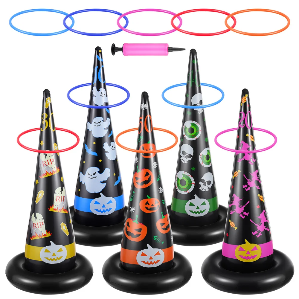 TOYVIAN 5pcs Inflatable Witch Hat Ring Toss Game Game Party Games Supplies for Kids Adults Indoor Outdoor with 10pcs
TOYVIAN 5pcs Inflatable Witch Hat Ring Toss Game Game Party Games Supplies for Kids Adults Indoor Outdoor with 10pcs