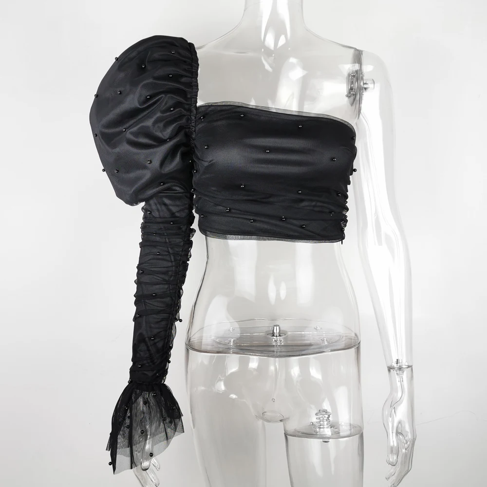 JillPeri One Shoulder Puff Sleeve Sexy Crop Top Slash Neck Luxury Pearl Outfit Blouse Solid Pink Shirts Short Mini Tops
JillPeri One Shoulder Puff Sleeve Sexy Crop Top Slash Neck Luxury Pearl Outfit Blouse Solid Pink Shirts Short Mini Tops