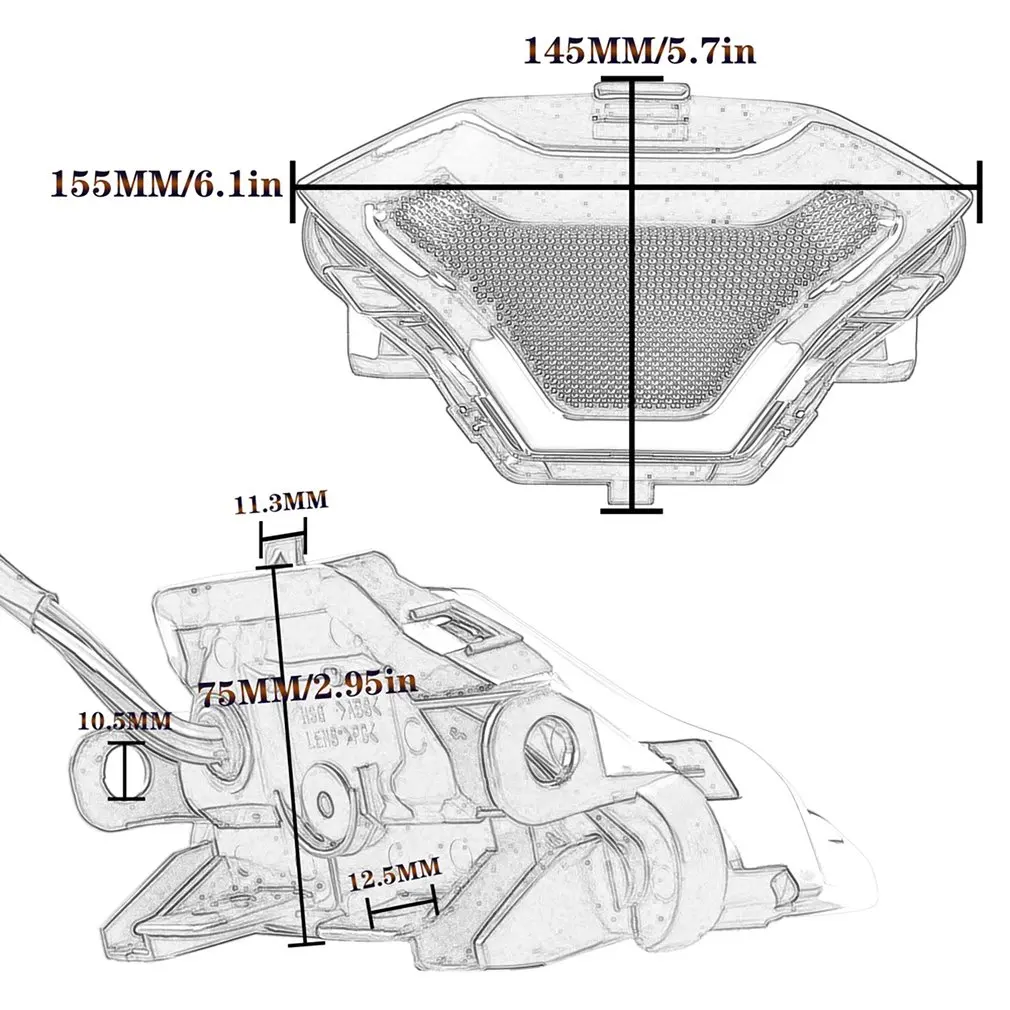 Motorcycle Brake Light Tail Lamp PE-W-R3009 With LED Turn Signals Replacement For Yamaha YZF R3 R25 Y15ZR MT03/07 FZ07 LC150
Motorcycle Brake Light Tail Lamp PE-W-R3009 With LED Turn Signals Replacement For Yamaha YZF R3 R25 Y15ZR MT03/07 FZ07 LC150