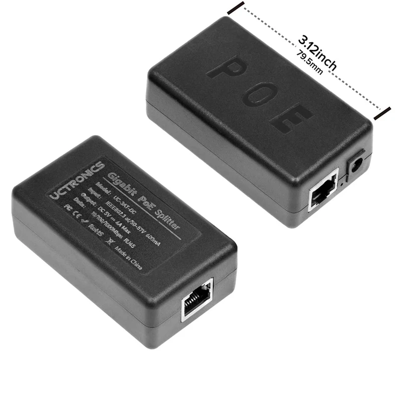 PoE Splitter 5V 4A for Jetson Nano, for Raspberry Pi 4 and More - Active PoE+ to Barrel Jack or Gigabit PoE Splitter
PoE Splitter 5V 4A for Jetson Nano, for Raspberry Pi 4 and More - Active PoE+ to Barrel Jack or Gigabit PoE Splitter