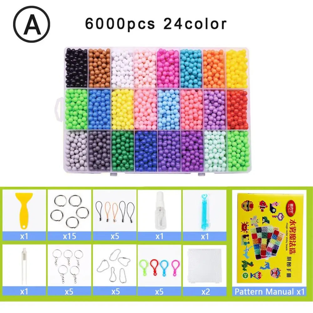 Yantjouet 6000PCs water Magic Sticky Beads 24color/set with accessary Toys for Children Education Brain Girls Boys
Yantjouet 6000PCs water Magic Sticky Beads 24color/set with accessary Toys for Children Education Brain Girls Boys