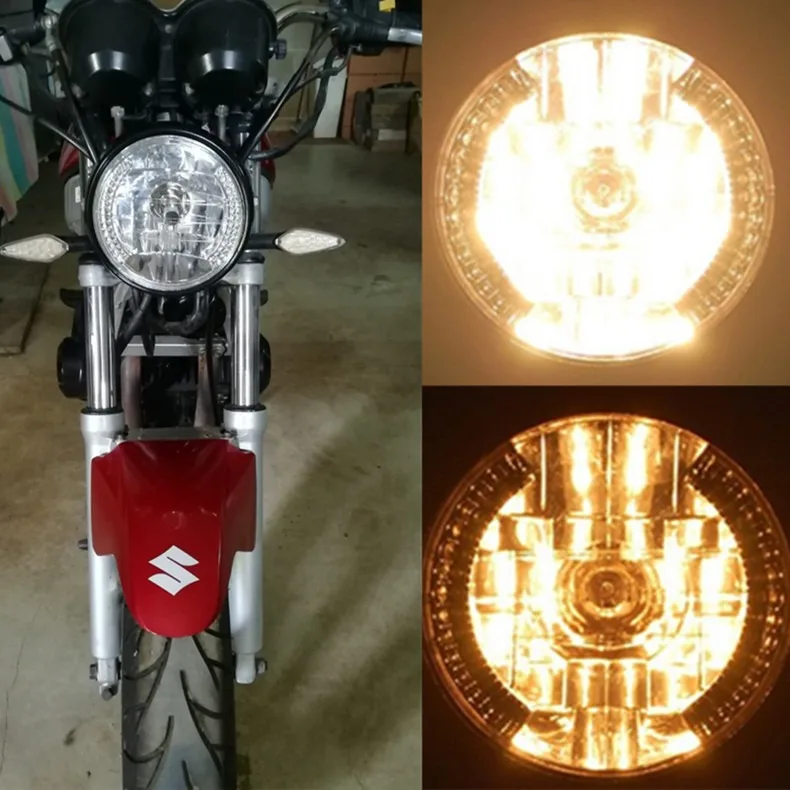 7" Motorcycle Headlight Lamp Yellow LED Turn Signals Indicator With Bracket For Harley Chopper Racer Near Light Assembly
7" Motorcycle Headlight Lamp Yellow LED Turn Signals Indicator With Bracket For Harley Chopper Racer Near Light Assembly