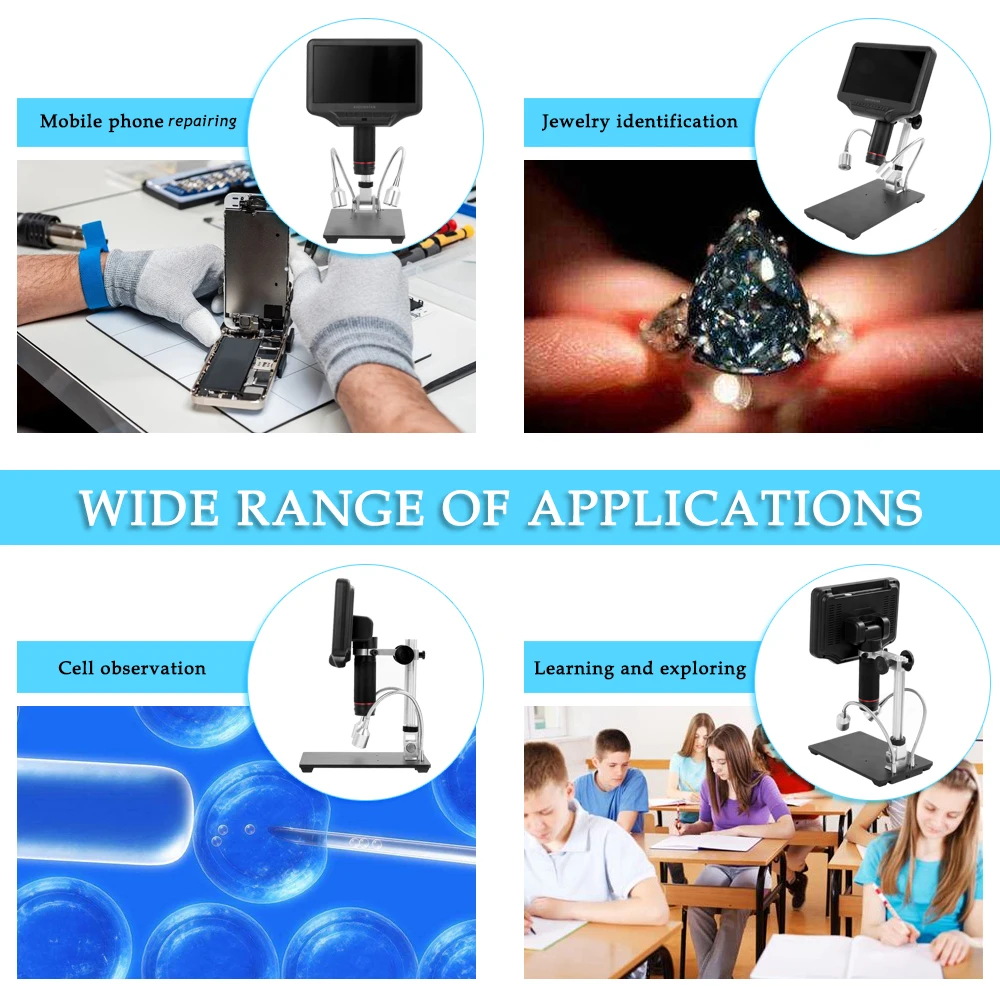 Andonstar AD407 High-Definition Digital Biological Microscope Camera 270X 1080P for Soldering with 7 Inch 3D Screen and Bracket
Andonstar AD407 High-Definition Digital Biological Microscope Camera 270X 1080P for Soldering with 7 Inch 3D Screen and Bracket