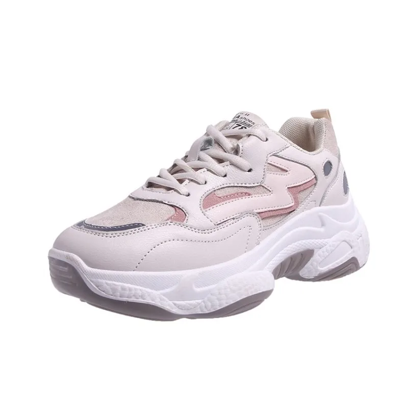 

2020 Spring sell well Quality Mesh Leather Women Shoes 3- 5cm Big Size Casual Walking Sneakers Mujer Chaussure Femme K15-09