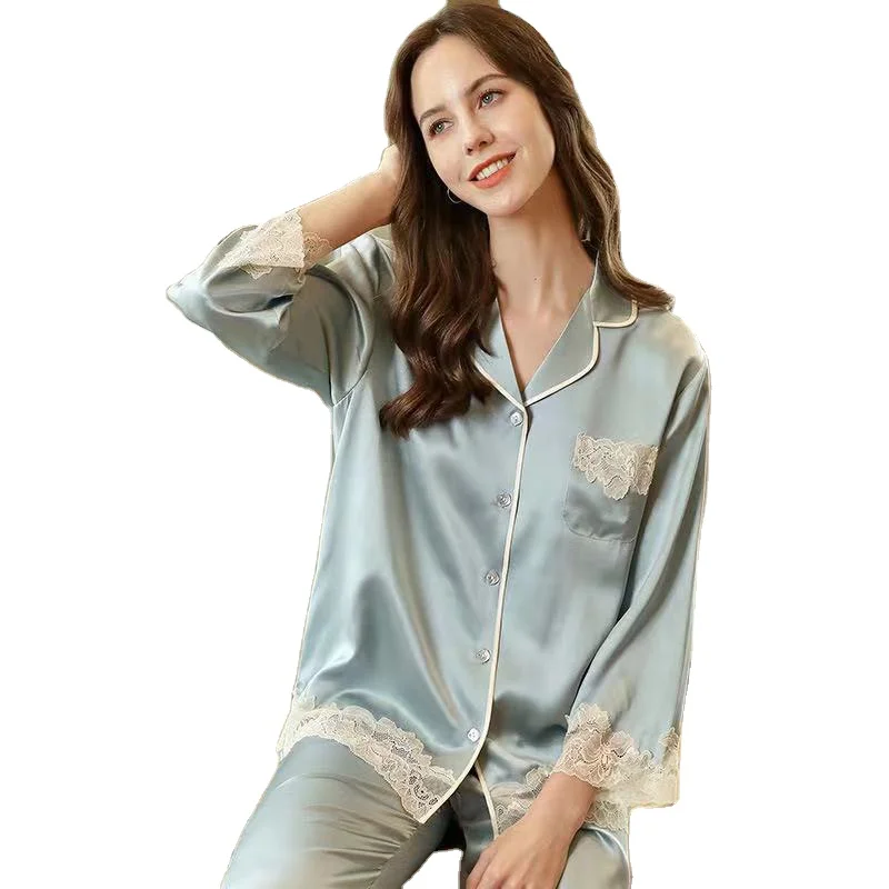 2021 hot sale 19mm100% silk mulberry silk long-sleeved pajamas home service suit
2021 hot sale 19mm100% silk mulberry silk long-sleeved pajamas home service suit