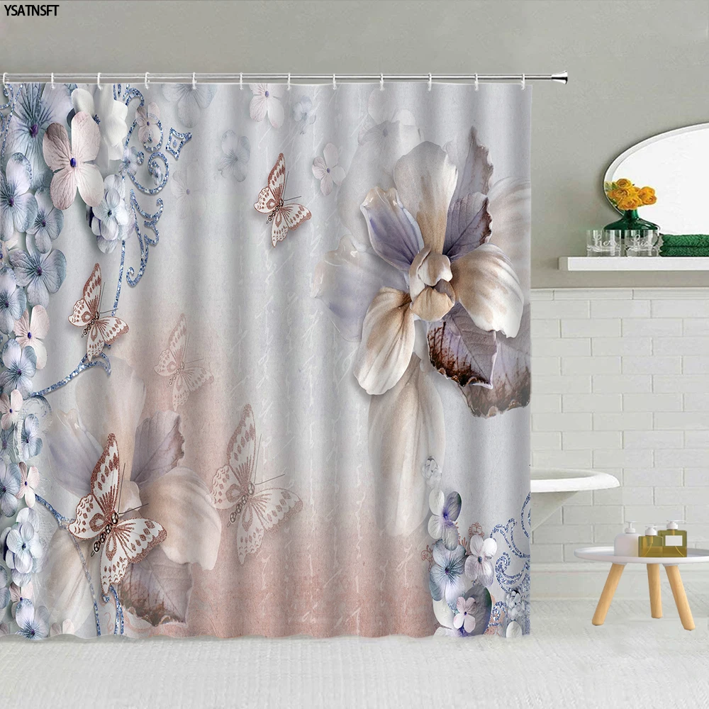 Luxury Fantasy Pearl Flower Shower Curtain 3D Diamond Floral Butterfly Pattern Bathroom Supplies Fabric Hanging Curtains Decor
Luxury Fantasy Pearl Flower Shower Curtain 3D Diamond Floral Butterfly Pattern Bathroom Supplies Fabric Hanging Curtains Decor