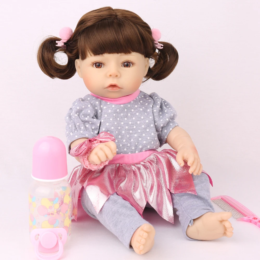 Full Silicone Vinyl Reborn Baby Doll Realistic Girl newborn babies Dolls 17 Inch 45 cm Lifelike Princess Kids bebe toy NPK
Full Silicone Vinyl Reborn Baby Doll Realistic Girl newborn babies Dolls 17 Inch 45 cm Lifelike Princess Kids bebe toy NPK