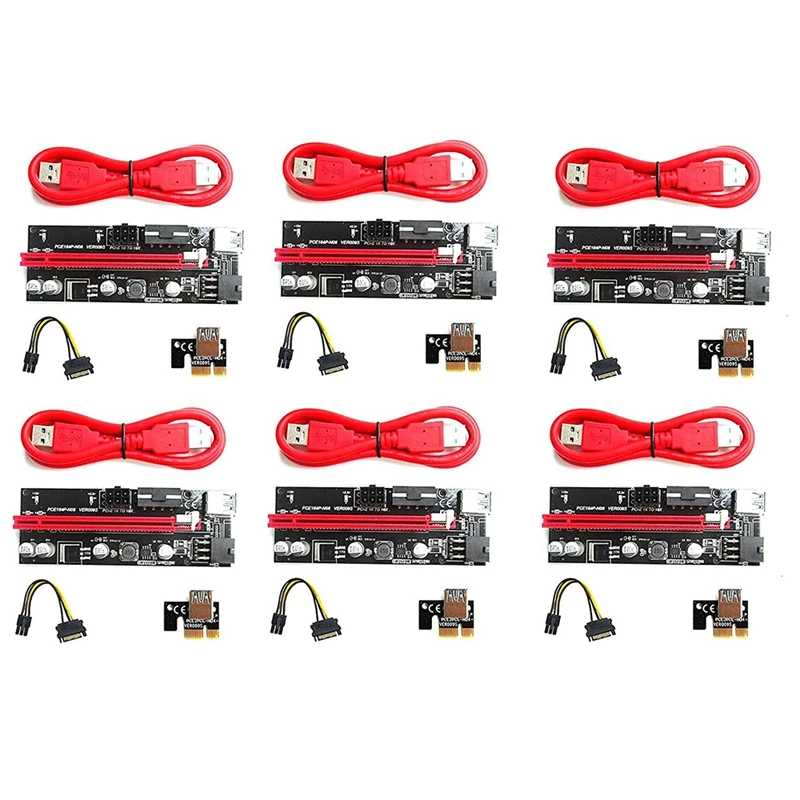 VER009S PCIE Riser 1X to 16X Extension Card for GPU Mining Riser Card Extender, PCI Express, 6 Pack
VER009S PCIE Riser 1X to 16X Extension Card for GPU Mining Riser Card Extender, PCI Express, 6 Pack
