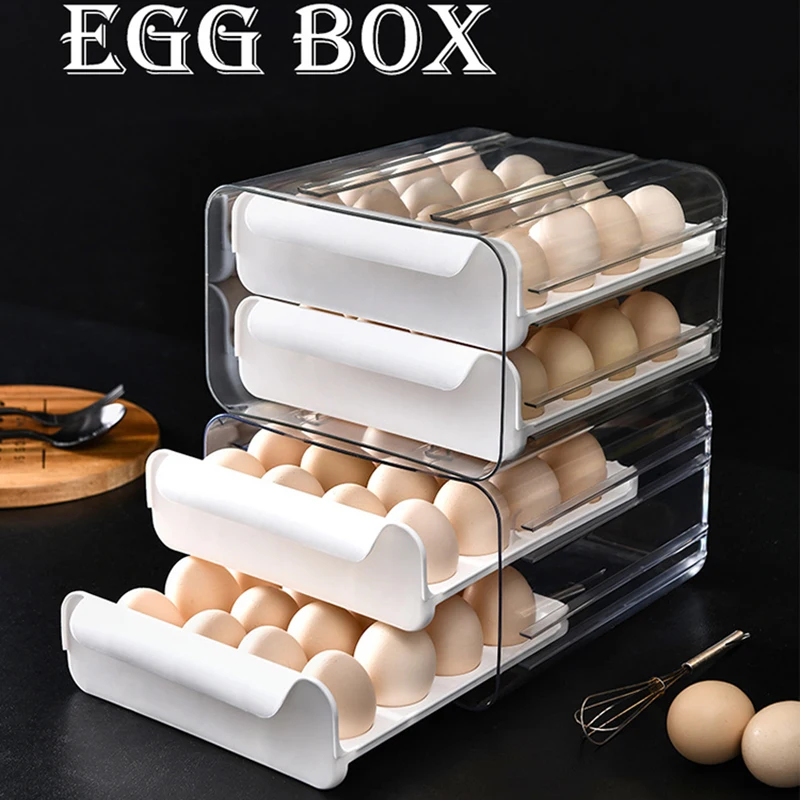 Kitchen Egg Stprage Drawer Double Layer 32-grid Egg Box Refrigerator Organizer Crisper Portable Picnic Egg Storage Rack Drawer
Kitchen Egg Stprage Drawer Double Layer 32-grid Egg Box Refrigerator Organizer Crisper Portable Picnic Egg Storage Rack Drawer