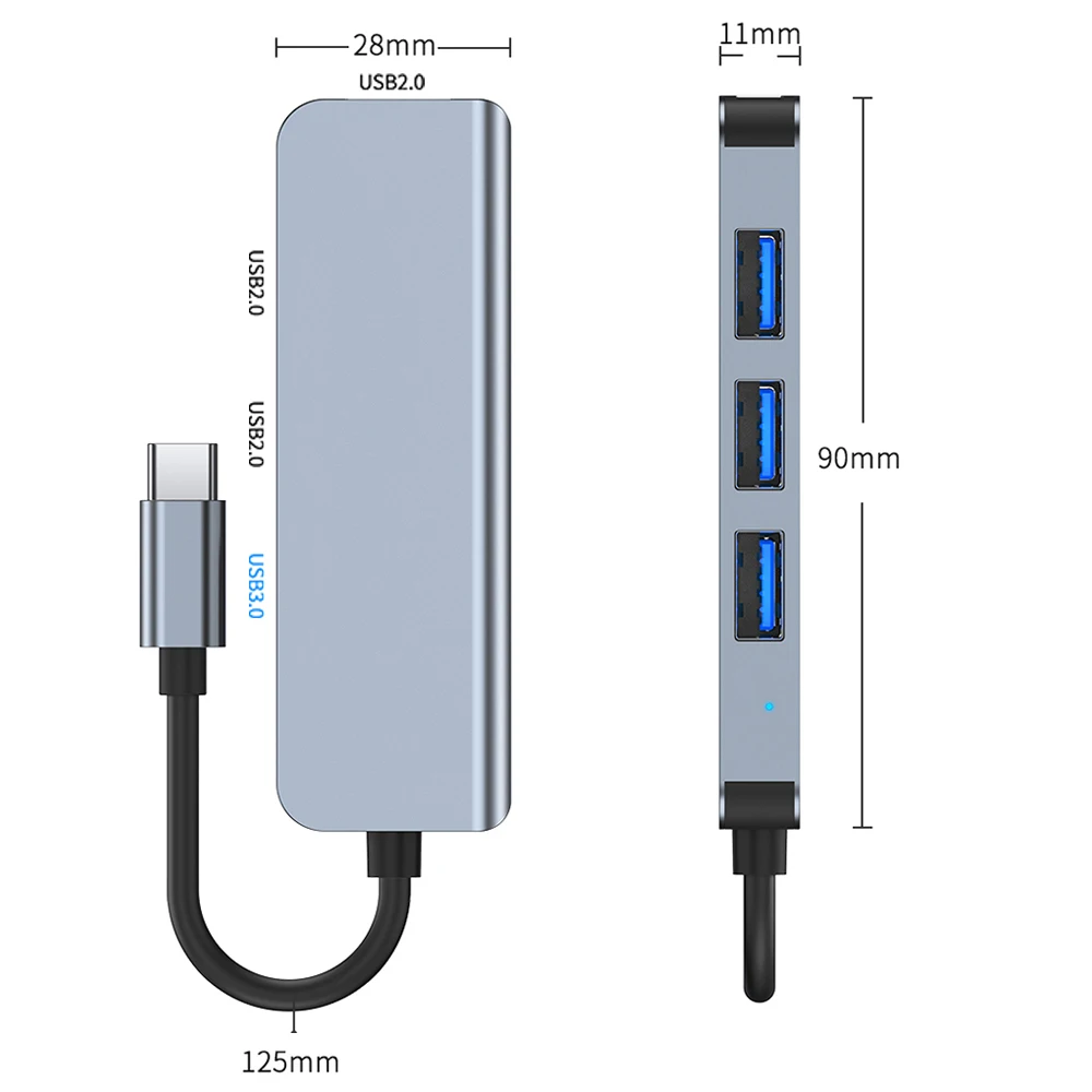5Gbps High Speed USB HUB 4 Port Splitter for MacBook Air 13 Adapter PC Computer Accessories Laptop Desk Docking Extension Cable
5Gbps High Speed USB HUB 4 Port Splitter for MacBook Air 13 Adapter PC Computer Accessories Laptop Desk Docking Extension Cable