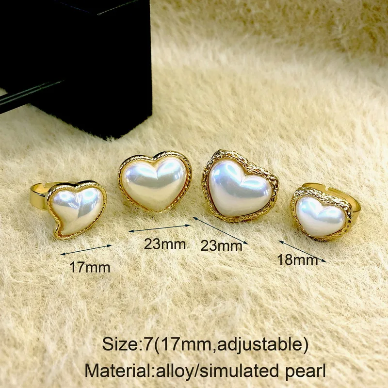 F.J4Z 2021 Trend Heart Rings for Women Fashion Gold Alloy Glossty Simulated Pearl Top Finger Rings Lady Jewelry Gifts Dropship
F.J4Z 2021 Trend Heart Rings for Women Fashion Gold Alloy Glossty Simulated Pearl Top Finger Rings Lady Jewelry Gifts Dropship