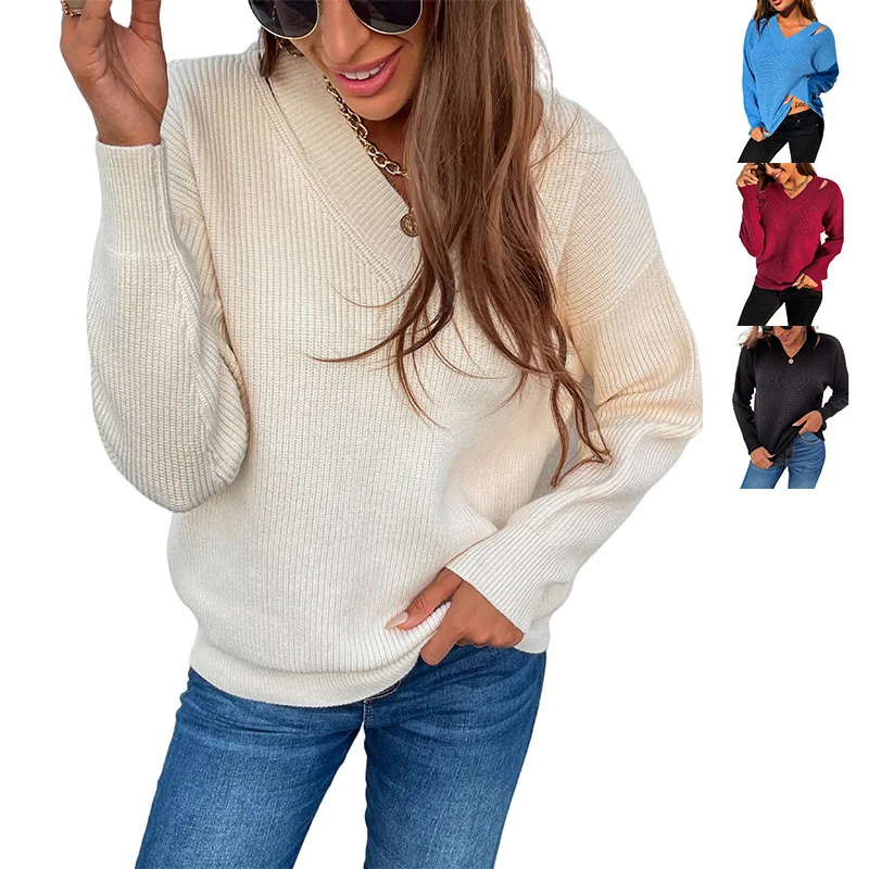 Bikoles Autumn Winter Fashion Solid Casual V Neck Long Sleeve Women's Sweater Tops Knitted Loose Hollow Out Lady Sweater Basic
Bikoles Autumn Winter Fashion Solid Casual V Neck Long Sleeve Women's Sweater Tops Knitted Loose Hollow Out Lady Sweater Basic